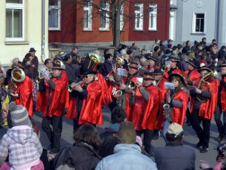 sonntag-umzug060311-724 Rund 25 000 Zuschauer sahen am Sonntag bei sonnigem Wetter einen farbigenfreudigen Faschingsumzug durch Neustadt, der von 86 Gruppen gestaltet wurde. Aufs Korn...